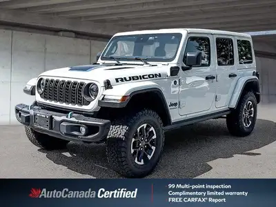 Recent Arrival! 2.0L I4 DOHC. Bright White Clearcoat 2024 Jeep Wrangler Rubicon X 4xe 4WD 8-Speed Au...