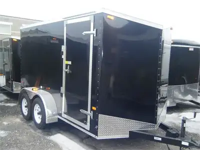 *** INCLUDES FREIGHT & PDI Just Add Taxes 6 X 12 V-Nose Tandem Axle Enclosed Cargo Trailer with Rear...