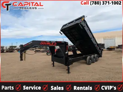 2025 Double A Pro Series Gooseneck Deckover Dump Trailer - 8' x 18' (24,150LB GVW) Alberta Made Goos...