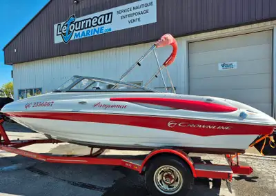 Bateau de fibre Crownline 195 SS 2011 19 pieds avec moteur 4.3L MPI (382 heures) et remorque. Bateau...