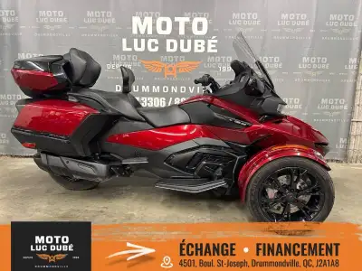 Can-Am Spyder RT Limited 2022 SEULEMENT 10 257 KM SEMI-AUTOMATIQUE 6 VITESSES SUSPENSION À AIR CRUIS...