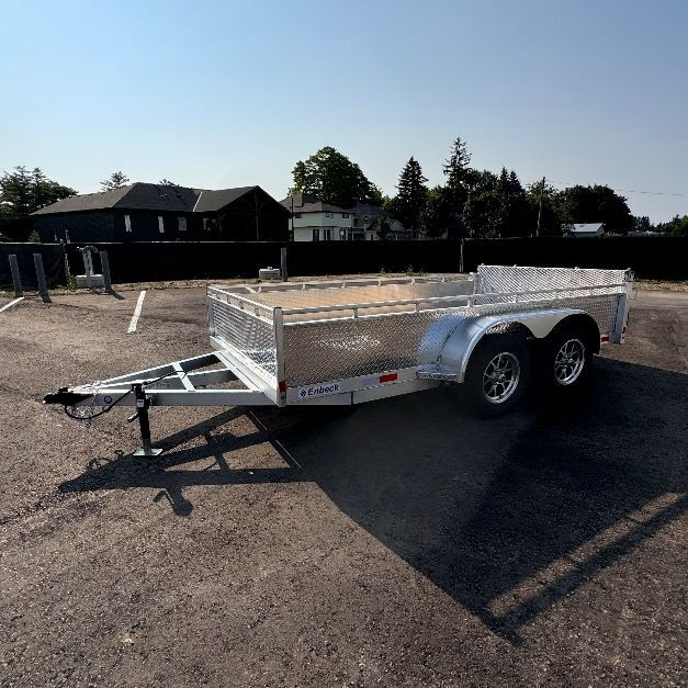 Aluminum 7x16 Tandem Axle Landscape Utility trailer Byfold rear  in Cargo & Utility Trailers in Brantford