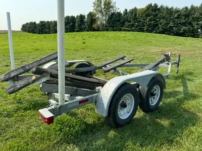 Galvanized tandem axle boat trailer 2 3500lb axles guides fully adjustable bunk system