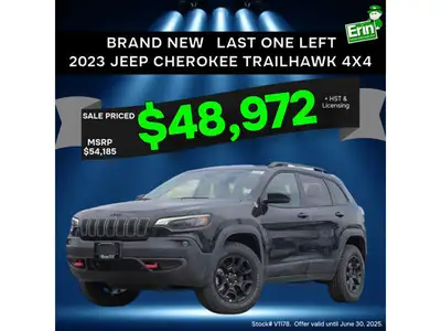 OUR LAST BRAND NEW 2023 JEEP CHEROKEE. All prices shown already include all available incentives, re...
