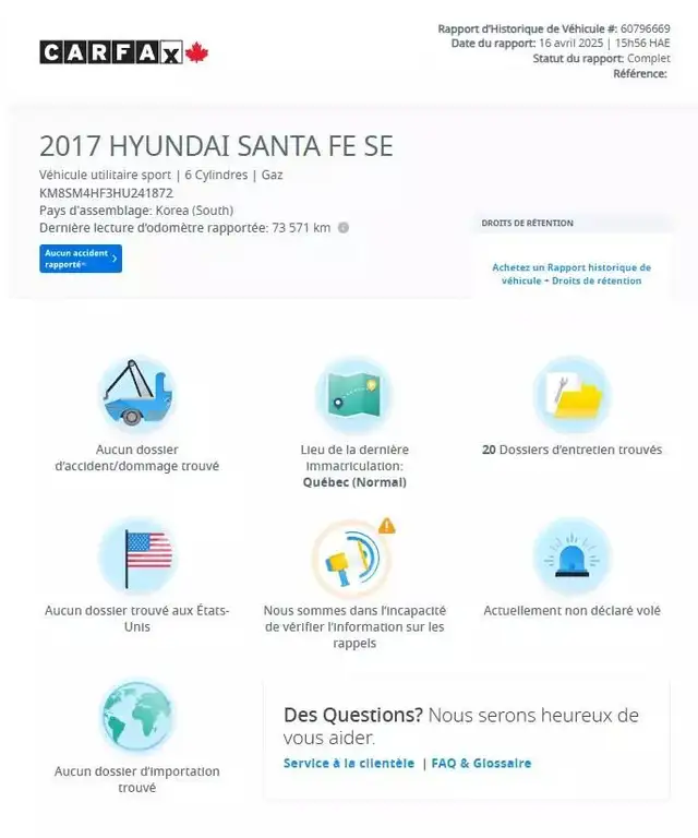2017 HYUNDAI Santa Fe XL FWD/CRUISE/CAMERA/BLTH/AC/MAGS/AUCUN AC in Cars & Trucks in City of Montréal - Image 3