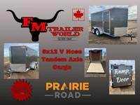 2024 Prairie Road 6x12 V Nose Cargo Trailer Tandem Axle Charcoal