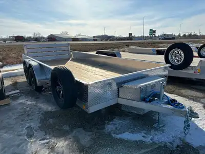 7000# GVWR, all aluminum frame, 15" side height, tandem 3500lbs spring idler axles, zinc plated axle...