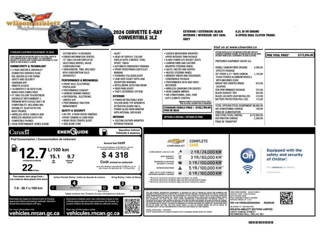 2024 Chevrolet Corvette E-Ray 3LZ- ZER Performance Package in Cars & Trucks in Markham / York Region - Image 2