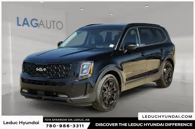 2022 Kia Telluride SX Ebony Black 8-Speed Automatic (Price Expiry May 21, 2025). Leduc Hyundai is Le...