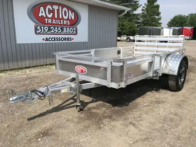 HOMEOWNERS SPACE-SAVER SERIES 5 X 10 ALUMINUM UTILITY TRAILER WITH SOLID ALUMINUM SIDES AND REMOVABL...