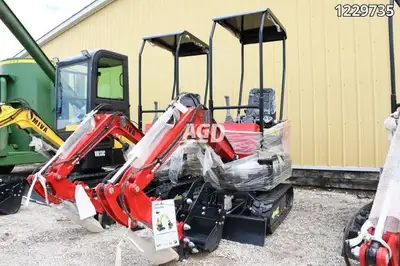 MIVA VA13 MINI EXCAVATOR (UNUSED) 2023 YEAR, DIGGING BUCKET & THUMB, RUBBER TRACKS, FRONT BLADE, 4 P...