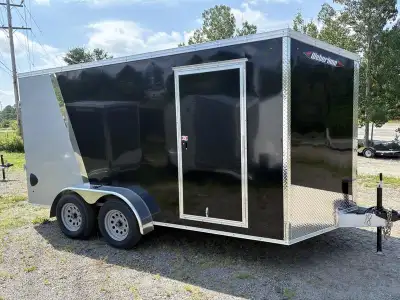 WEBERLANE ENCLOSED /ALUMINUM CARGO 7FT WIDE X 14 FT , WEDGE NOSE, 32 INCH SIDE DOOR, 16 OC FLOORS WA...