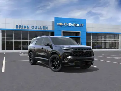 Introducing the 2025 Chevrolet Traverse RS, a sophisticated and dynamic SUV with a sleek black exter...
