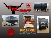 2023 Prairie Road 7x14 Cargo Trailer Tandem Black Ramp Door 2x35