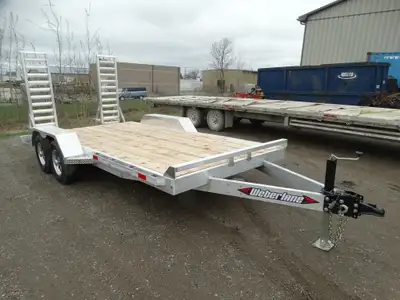 Come check out this aluminium equipment trailer! This 16in. trailer has tandem 5200 lb axles with el...