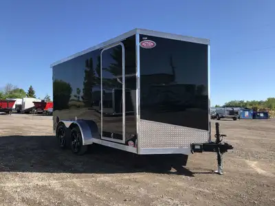 IRON LITE SERIES 7' X 14' TANDEM AXLE CARGO TRAILER WITH REAR RAMP DOOR AND 6in. EXTRA HEIGHT UPGRAD...