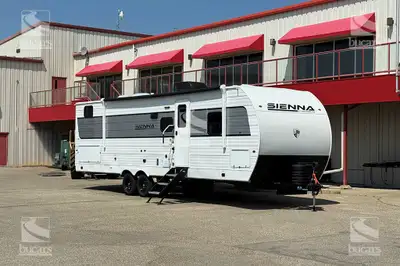 The Venture Sienna 281VQB is the ultimate travel trailer for the whole family! There is a private bu...