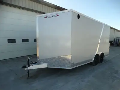 Come check out this 8.5 x 16 aluminium enclosed trailer! These donin.t stay in stock long! This trai...