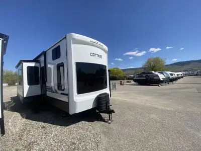 Forest River Cedar Creek Cottage destination trailer 40CBK highlights: Two Lofts with Stairs Dual En...