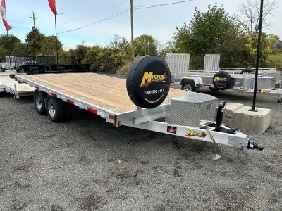 Miska 5 Ton Silver Bullet Deckover Float These Canadian made 102in.x12' Tandem Axle Aluminum Deckove...