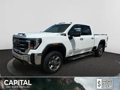 This 2025 GMC Sierra 2500HD in Summit White is equipped with 4WD and Turbocharged Diesel V8 6.6L/ en...