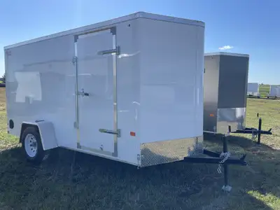 6'x12' Prairie Road Cargo Trailer Ramp Door Single 3500# Axle V Nose Canadian Built by Rainbow Trail...