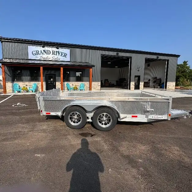Aluminum 7x16 Tandem Axle Landscape Utility trailer Byfold rear  in Cargo & Utility Trailers in Brantford - Image 7