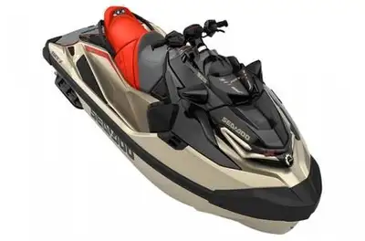 NEW 2025 Sea-doo RXT-x 325 in metallic tan/lava red. This deluxe Performance 3-up PWC features the p...