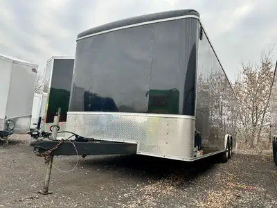 American hauler 8.5X24TA3 round car hauler. includes 5200lb axles, screwless exterior, aluminum rims...
