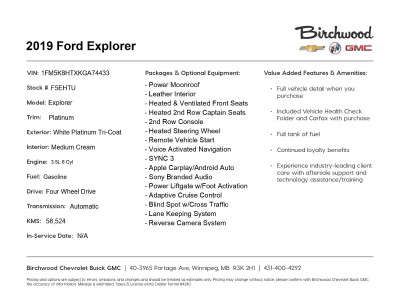 2019 Ford Explorer Platinum Low Mileage | Local Vehicle