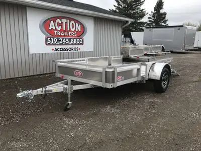 HOMEOWNERS SPACE-SAVER SERIES 6 X 10 ALUMINUM UTILITY TRAILER WITH SOLID ALUMINUM SIDES AND REMOVABL...