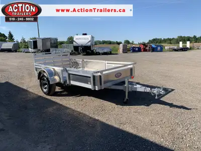 HOMEOWNERS SPACE-SAVER SERIES 5 X 10 ALUMINUM UTILITY TRAILER WITH SOLID ALUMINUM SIDES AND REMOVABL...