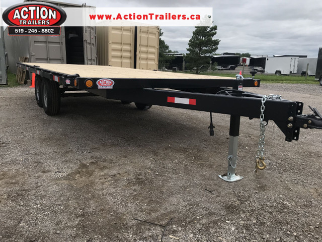 ACTION SERIES 102″ X 18″ TANDEM AXLE FLAT BED DECKOVER in Cargo & Utility Trailers in London - Image 2