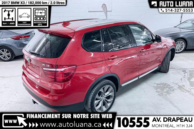 2017 BMW X3 xDrive28i NAVI/TOIT PANO/HUD/CAMERA/ANGLE MORT/MAGS in Cars & Trucks in City of Montréal - Image 3