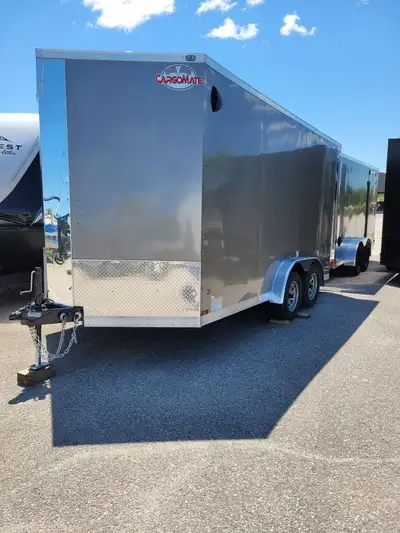 2025 CARGO MATE 7.5X14' SLANT V-NOSE-SIDE BY SIDE PACKAGE, ALSO IN STOCK BLACK WITH BLACKOUT PACKAGE...