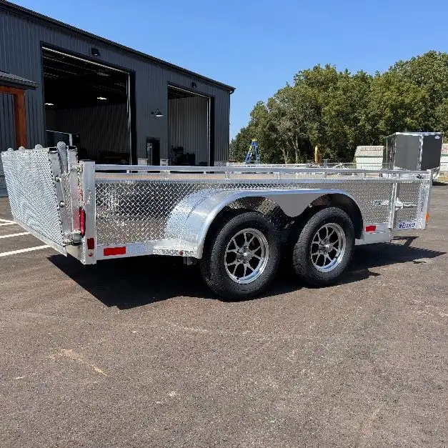 Aluminum 7x14 Tandem Axle Bifold ramp Landscape Utility Trailer in Cargo & Utility Trailers in Brantford - Image 7