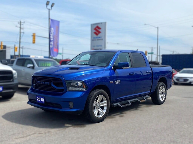 2018 Ram 1500 Sport Crew Cab 4x4 ~Heated Leather ~Cam ~Bluetooth in Cars & Trucks in Barrie
