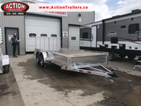 ALUMINUM 7x16 UTILITY TRAILER W./ (2) 5,200LB AXLES + SPLIT GATE