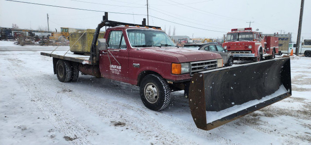 1987 Ford F-350 Flat Deck Plow truck Dually in Cars & Trucks in St. Albert - Image 4