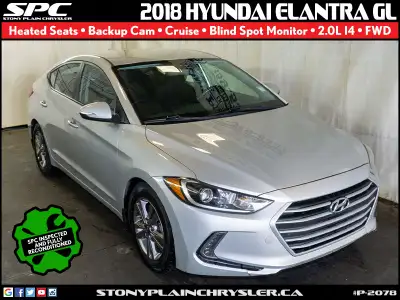 Discover the reliability and value of the 2018 Hyundai Elantra GL Auto, now available at Stony Plain...