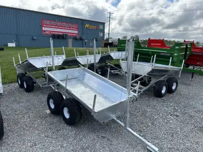 In Stock for Immediate Pickup - Miska GEO 1 Ton ATV/Compact Tractor Galvanized Dump Trailer with 42i...