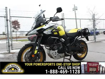 We've had a more offroad-oriented VStrom 1000 traded in. Knobbier tires, engine guards, spoked wheel...
