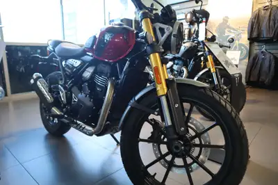 Argyll Motorsports 2025 Triumph Scrambler 400 X Carnival Red / Phantom Black DEMO UNIT With its agil...