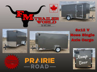 2024 Prairie Road 6x12 V Nose Cargo Trailer Single Axle Ramp 2x3