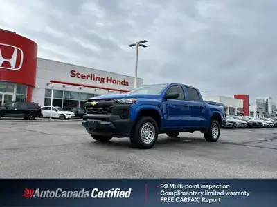 Conquer any terrain with this 2023 Chevrolet Colorado 4WD Work Truck Crew Cab. Its powerful turbocha...