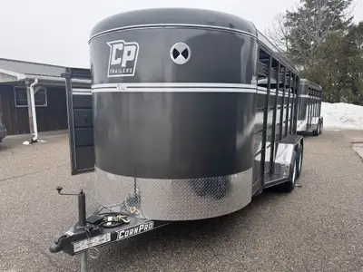 2025 Corn Pro 6'8in. x 16 x 6'6in. Tall Steel Bumper Pull Treated Wood Flooring 2 - 5000lb Axles w/...