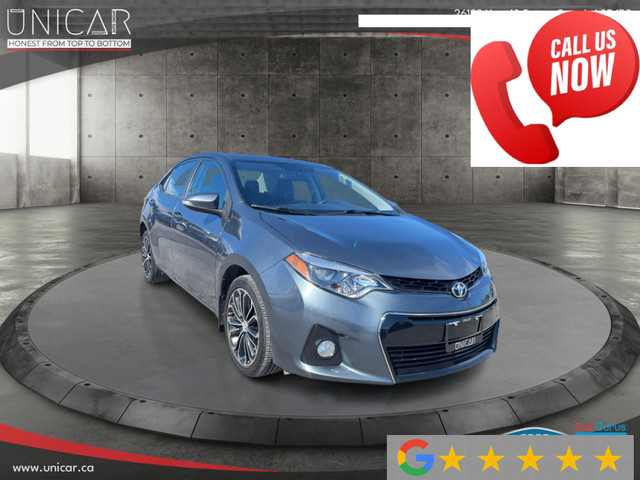 2015 Toyota Corolla No Accidents Low Kms S Backup Cam Sunroof Bl in Cars & Trucks in Markham / York Region