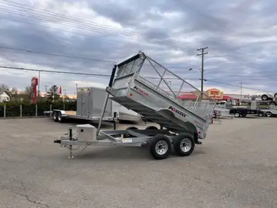 REMORQUE DOMPEUR NEUVE GALVANISER K-TRAIL 6' X 10' 2 ESSIEUX DE 5200LBS PAS BESION D'INSPECTION DE L...