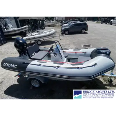 Optional Trailer $1,995 taxes extra. Find all the models online. www.BridgeYachts.com 11' Zodiac Ope...