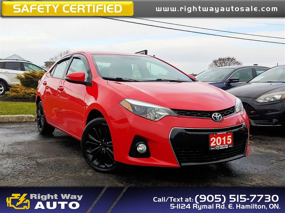 2015 Toyota Corolla S | LOW KMS | SAFETY CERTIFIED